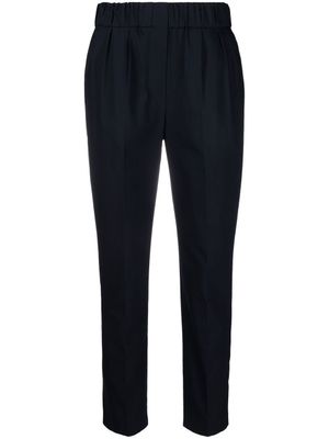 Brunello Cucinelli pantalon fuselé à taille élastiquée - Bleu