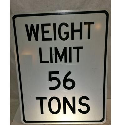 Weight Limit 56 Tons Bord - Origineel