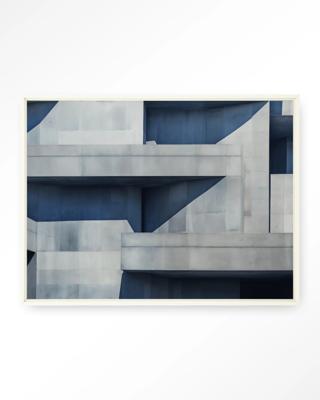 Urban Cotton Wandkleed 'Concrete Cube' 110 x 145cm in Floating Frame - off white
