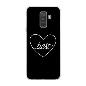 Best heart black: Samsung Galaxy A6 Plus (2018) Transparant Hoesje