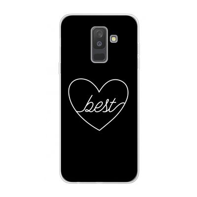 Best heart black: Samsung Galaxy A6 Plus (2018) Transparant Hoesje