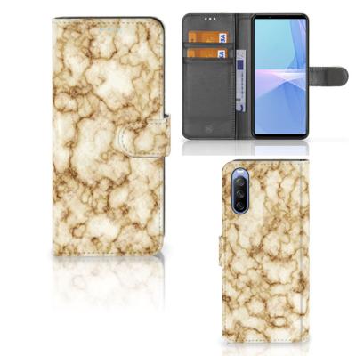 Sony Xperia 10 III | Bookcase | Marmer Goud