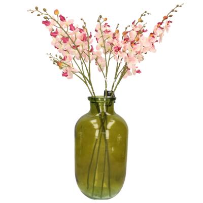 Kunstbloem Orchidee tak - 5x - lichtroze - 75 cm - Kunst zijdebloemen - siertakken