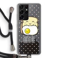 Sleep All Day: Samsung Galaxy S21 Ultra Transparant Hoesje met koord