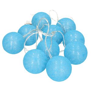 Krist+ verlichting snoer - 10 bollen - blauw- 200 cm- batterij   -