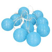 Krist+ verlichting snoer - 10 bollen - blauw- 200 cm- batterij   - - thumbnail