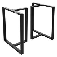 Tafelpoten Set van 2 T-vorm 60x72 cm Zwart Staal ML-Design - thumbnail