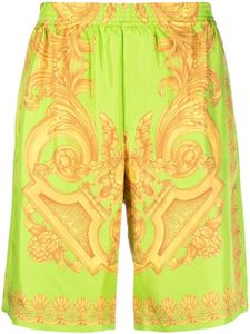 Versace short Barocco 660 en soie - Vert