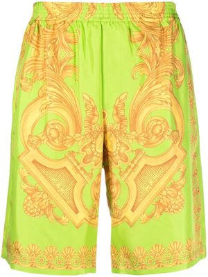Versace short Barocco 660 en soie - Vert