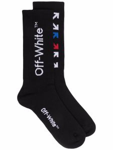 Off-White Kids chaussettes en maille intarsia - Noir