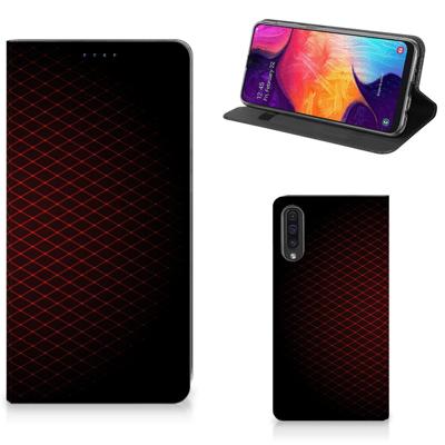 Samsung Galaxy A50 | Hoesje met Magneet | Geruit Rood