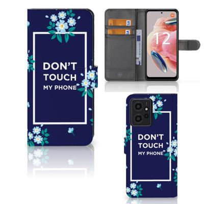 Xiaomi Redmi Note 12 4G Portemonnee Hoesje Flowers Blue DTMP Xiaomi Redmi Note 12 4G Portemonnee Hoesje Flowers Blue DTMP