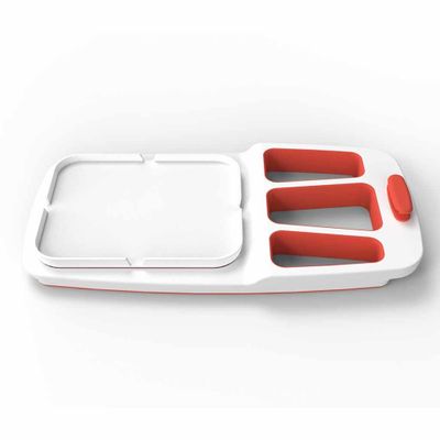 Multifunctioneel bord | Theomatik | 36,5 x 18,8 x 3 cm | Éénhandig gebruik | Wit / Rood | BO1000