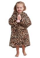 Plaid met mouwen - klein kind - fleece - panter - Badrock