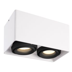 HOFTRONIC™ Dimbare LED Opbouwspot plafond Esto Wit/Zwart 2 lichts kantelbaar 5W 2700K