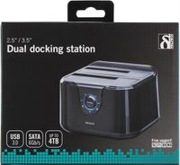 Deltaco MAP-GD35U3 basisstation voor opslagstations USB 3.2 Gen 1 (3.1 Gen 1) Type-A Zwart - thumbnail