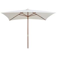 Parasol met houten paal 200x300 cm crmewit