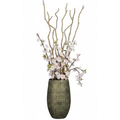 Mica Bloemenvaas Madeira - hoog model - groen - terracotta - 50 x 30 cm - schubbenpatroon Mica Bloemenvaas Madeira - hoog model - groen - terracotta - 50 x 30 cm - schubbenpatroon