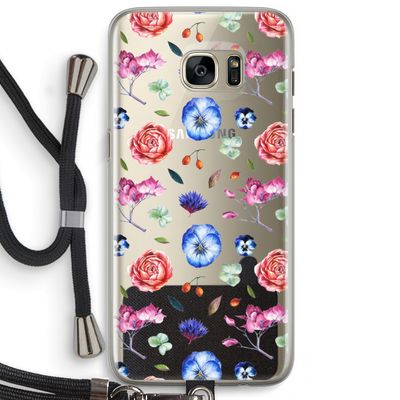 Bloemetjes: Samsung Galaxy S7 Edge Transparant Hoesje met koord