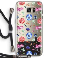 Bloemetjes: Samsung Galaxy S7 Edge Transparant Hoesje met koord