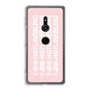 Hotline bling pink: Sony Xperia XZ2 Transparant Hoesje