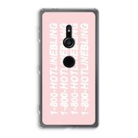 Hotline bling pink: Sony Xperia XZ2 Transparant Hoesje