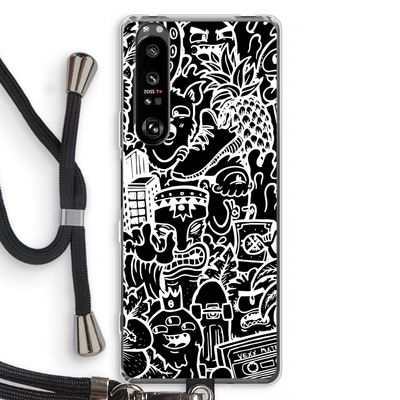 Vexx Black Mixtape: Sony Xperia 1 III Transparant Hoesje met koord