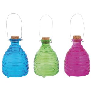 3x Wespenvangers blauw/groen/roze 14 cm     -