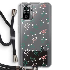 Small white flowers: Xiaomi Redmi Note 10S Transparant Hoesje met koord