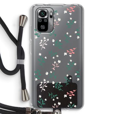 Small white flowers: Xiaomi Redmi Note 10S Transparant Hoesje met koord