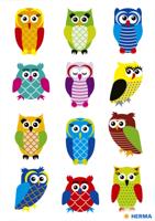 Etiket herma 3224 uilen glitterfolie | 10 stuks