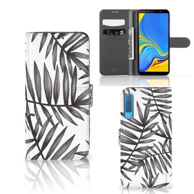 Samsung Galaxy A7 (2018) Hoesje Leaves Grey Samsung Galaxy A7 (2018) Hoesje Leaves Grey