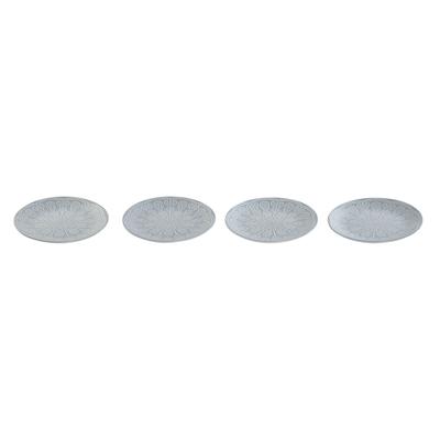 Bordenset Home ESPRIT Blauw Keramiek Mandala Arabisch 19,5 x 19,5 x 2 cm