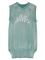 MM6 Maison Margiela Kids robe en maille à logo imprimé - Vert