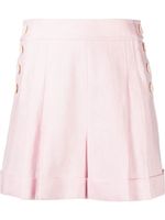 ZIMMERMANN short en lin à taille haute - Rose