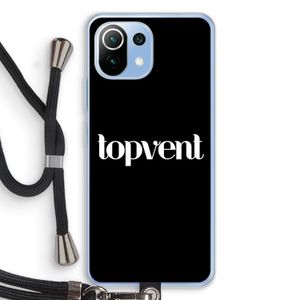 Topvent Zwart: Xiaomi Mi 11 Lite Transparant Hoesje met koord