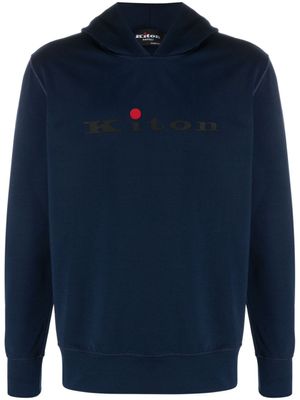 Kiton Hoodie met logoprint - Blauw Kiton Hoodie met logoprint - Blauw