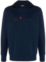 Kiton Hoodie met logoprint - Blauw - thumbnail