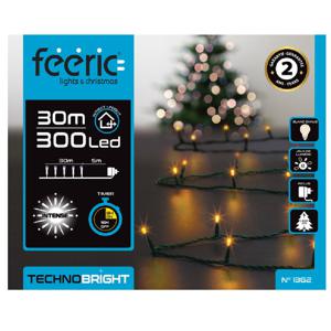 Kerstverlichting - warm wit - 30 meter - 300 led lampjes - groen snoer - 8 functies