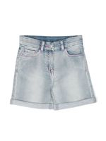 Chiara Ferragni Kids short en jean à logo brodé - Bleu