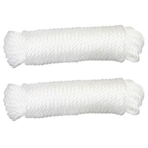 AMIG paracord touw - 2x - 10 meter - D5mm - 110kg - polypropyleen - wit