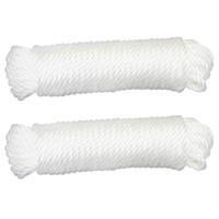 AMIG paracord touw - 2x - 10 meter - D5mm - 110kg - polypropyleen - wit