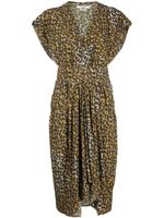 MARANT ÉTOILE robe Almeya mi-longue à imprimé abstrait - Jaune