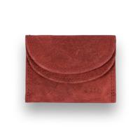 Modieuze Rode Trifold Portemonnee - 4 East - Echt Leder - Compact en Stijlvol - 9cm x 3cm x 7cm - Inclusief Creditcard- - thumbnail