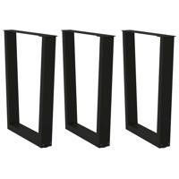 Eettafelpoten 3 st V-vormig 70x(72-73,3) cm staal zwart
