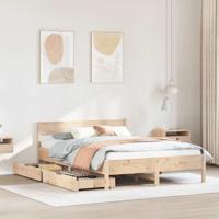 Bedframe zonder matras massief grenenhout 120x200 cm