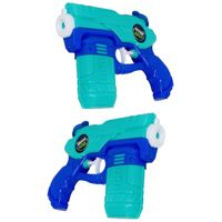 Waterpistooltje/waterpistool - 2x - blauw - 18 cm - speelgoed