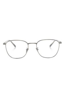 Giorgio Armani logo-engraved square-frame glasses - Marron