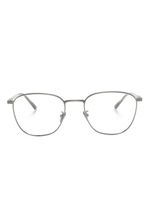 Giorgio Armani logo-engraved square-frame glasses - Marron - thumbnail