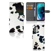Motorola Moto G51 5G Telefoonhoesje met Pasjes Koeienvlekken - thumbnail